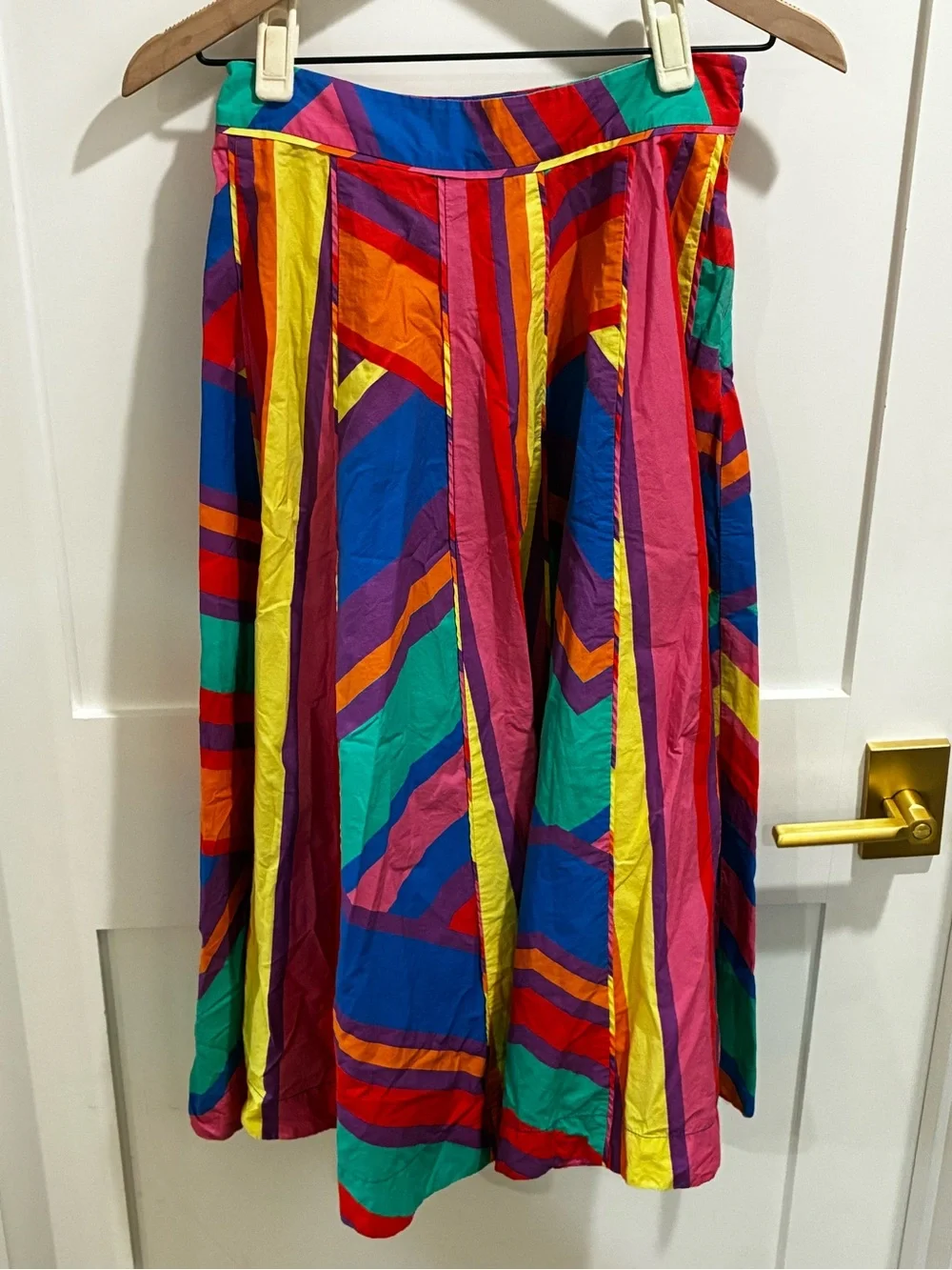 FARM Rio Bruna Stripes Midi Skirt Colorful 100% Cotton XS